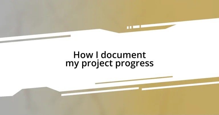 How I document my project progress