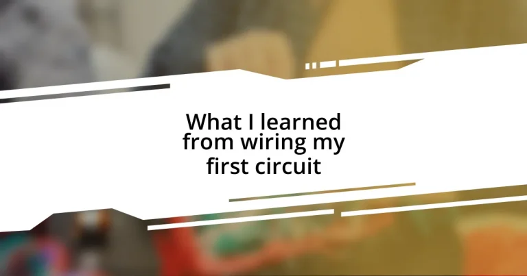 What I learned from wiring my first circuit