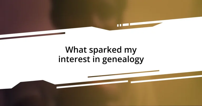 What sparked my interest in genealogy