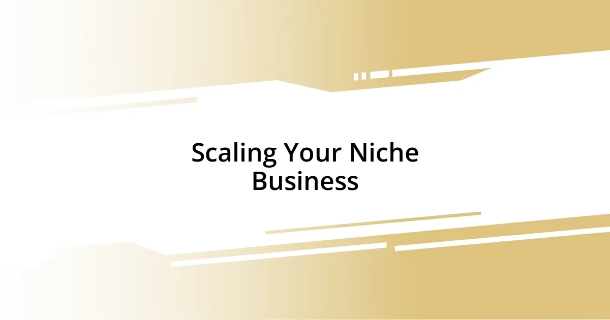 Scaling Your Niche Business