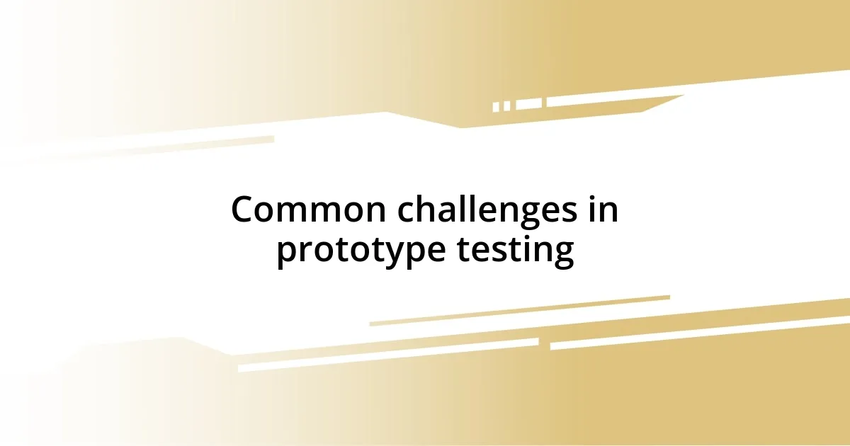 Common challenges in prototype testing