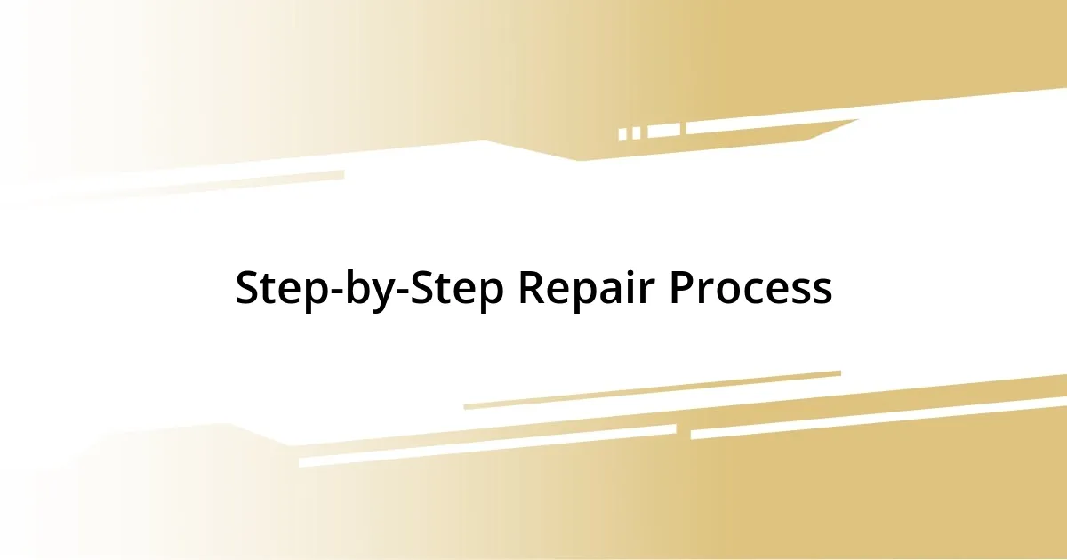 Step-by-Step Repair Process