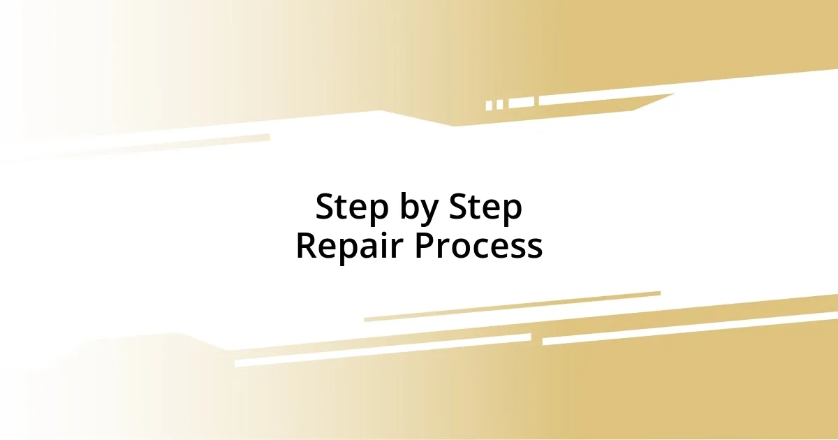 Step by Step Repair Process